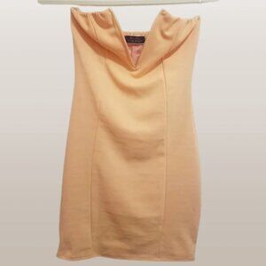 Blue Blush Strapless Peach Sherbert Orange Bodycon Dress New Years Eve Party